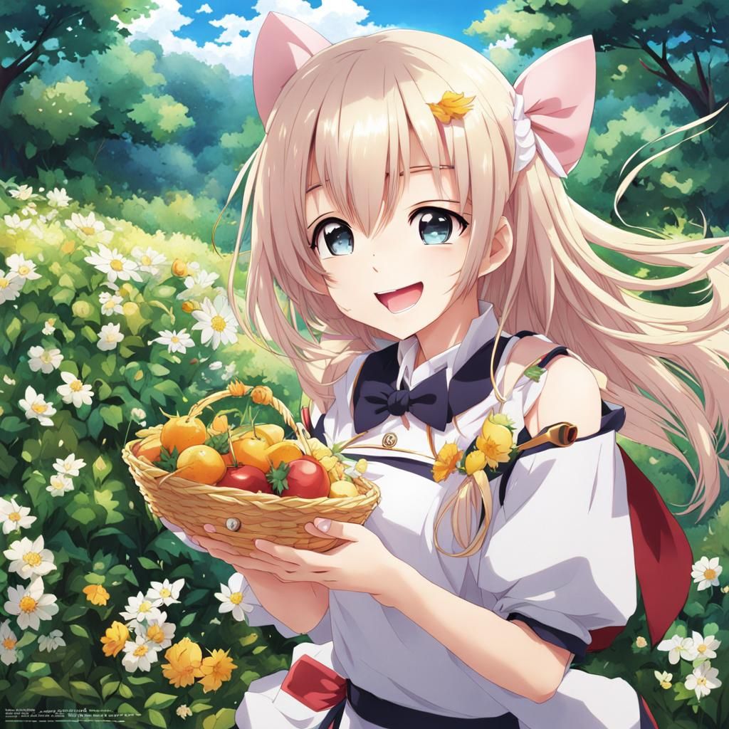 Anime Style Portrait of a Person Smiling