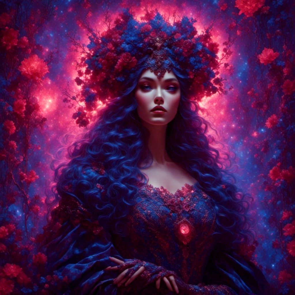 Dark Fairy in Enchanted Forest: Alcohol Ink Art