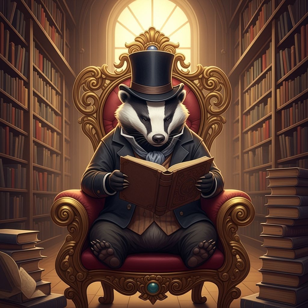 Badger King in Art Nouveau Library