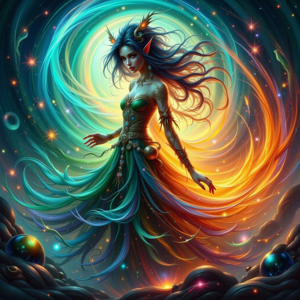 Ethereal Cultivator in Vibrant Fantasy Realm