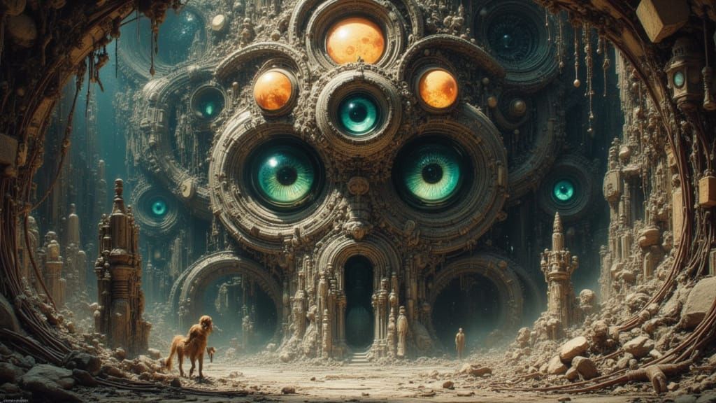 Epic 3D Panopticon with Three Eyes