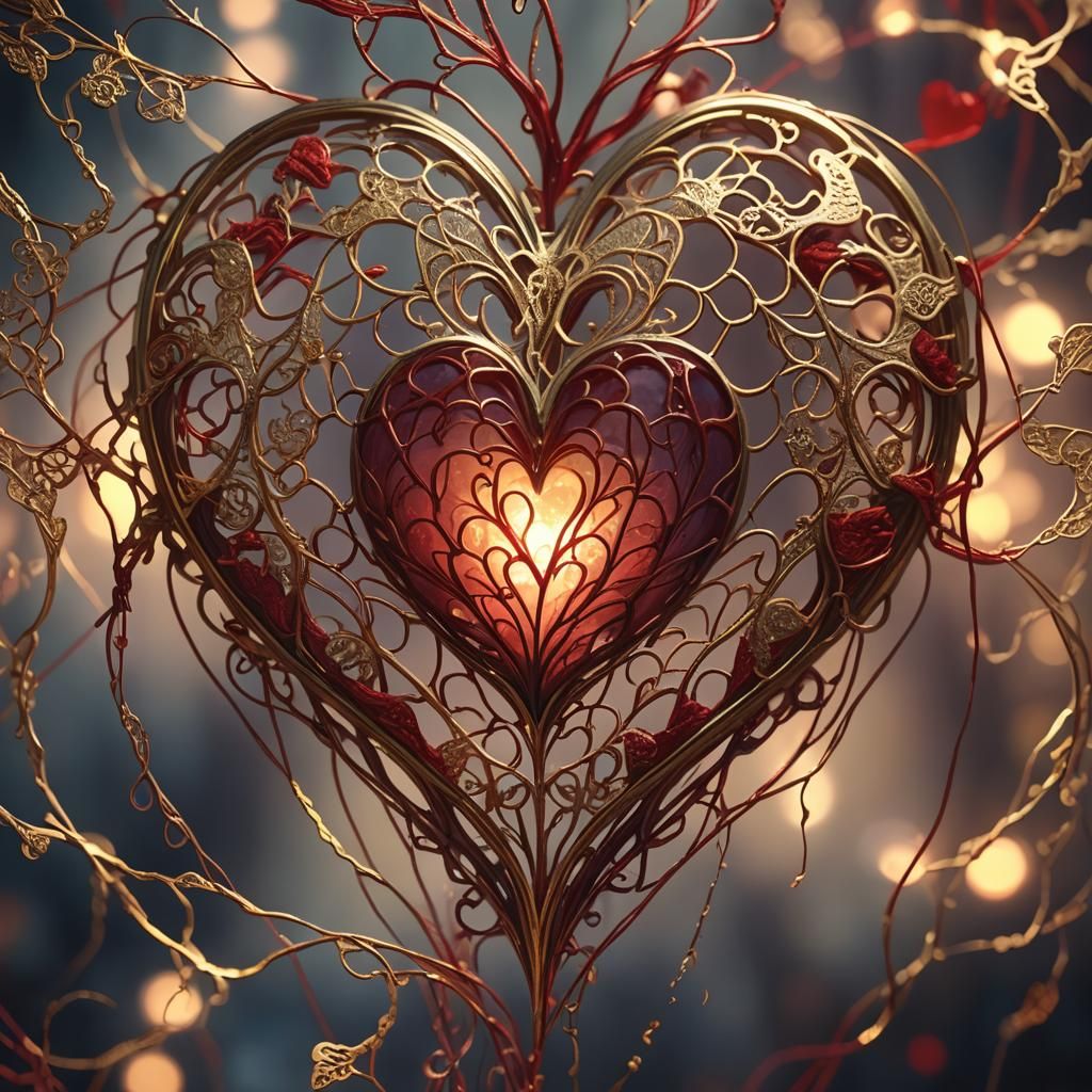 Lace Heart in Fauvist Fantasy Style