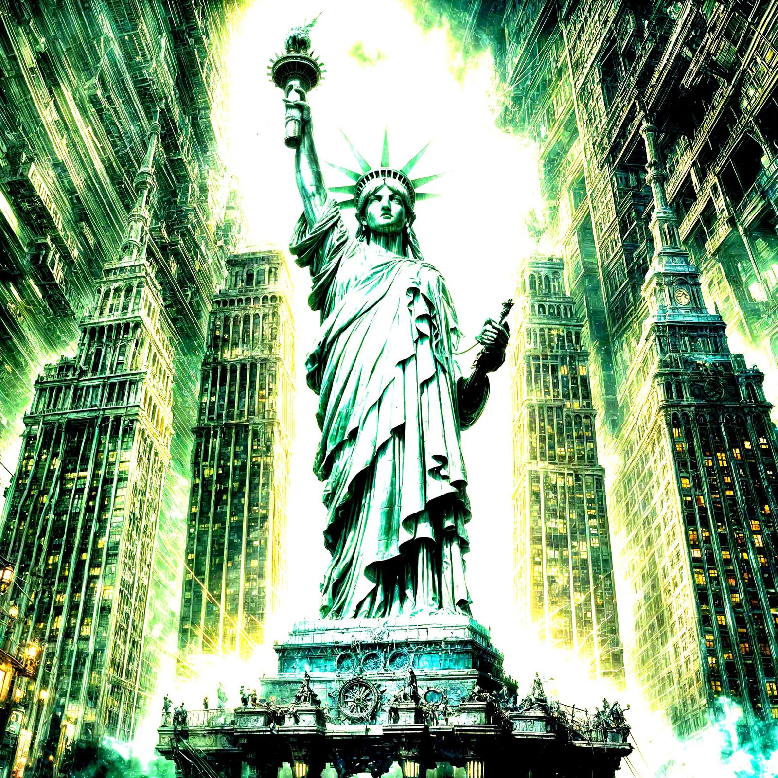Steampunk Statue of Liberty in Machine City