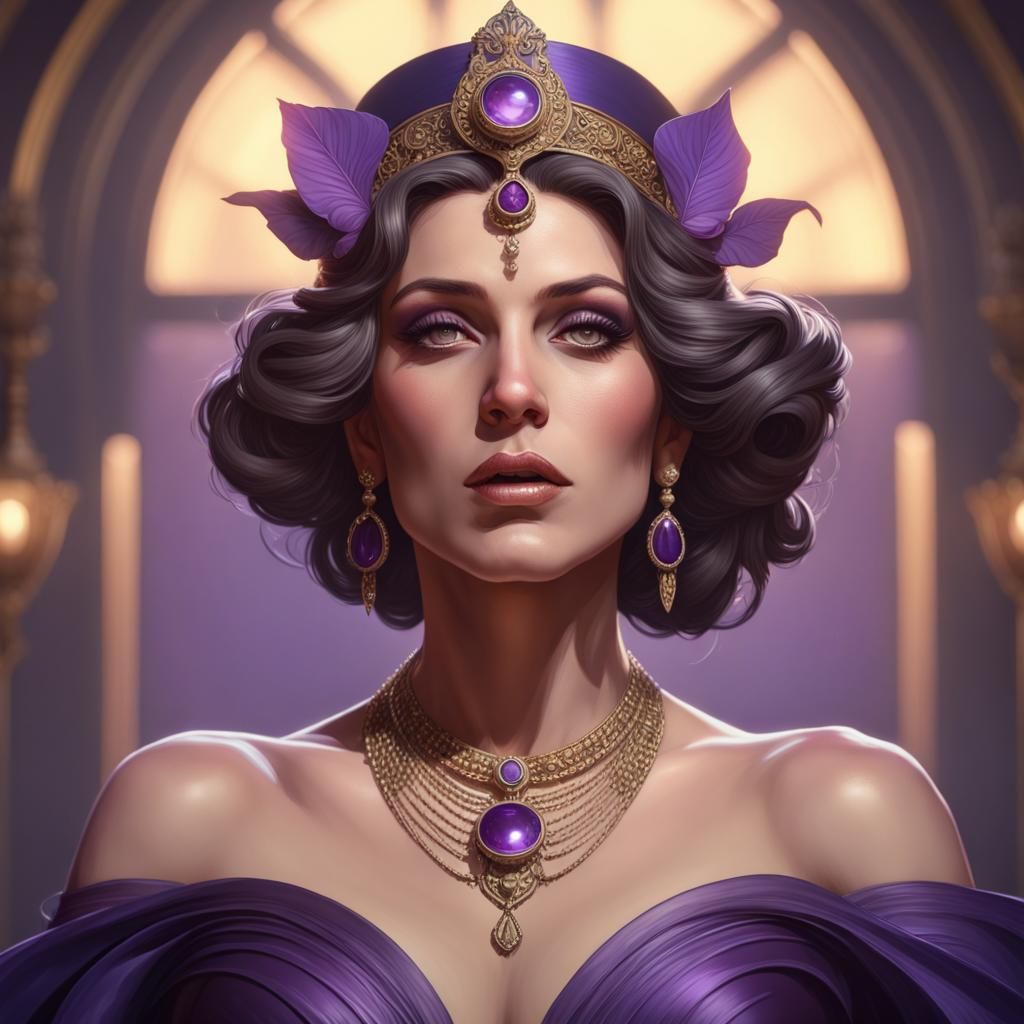 Dynamic Portrait of Singer in Art Nouveau Style