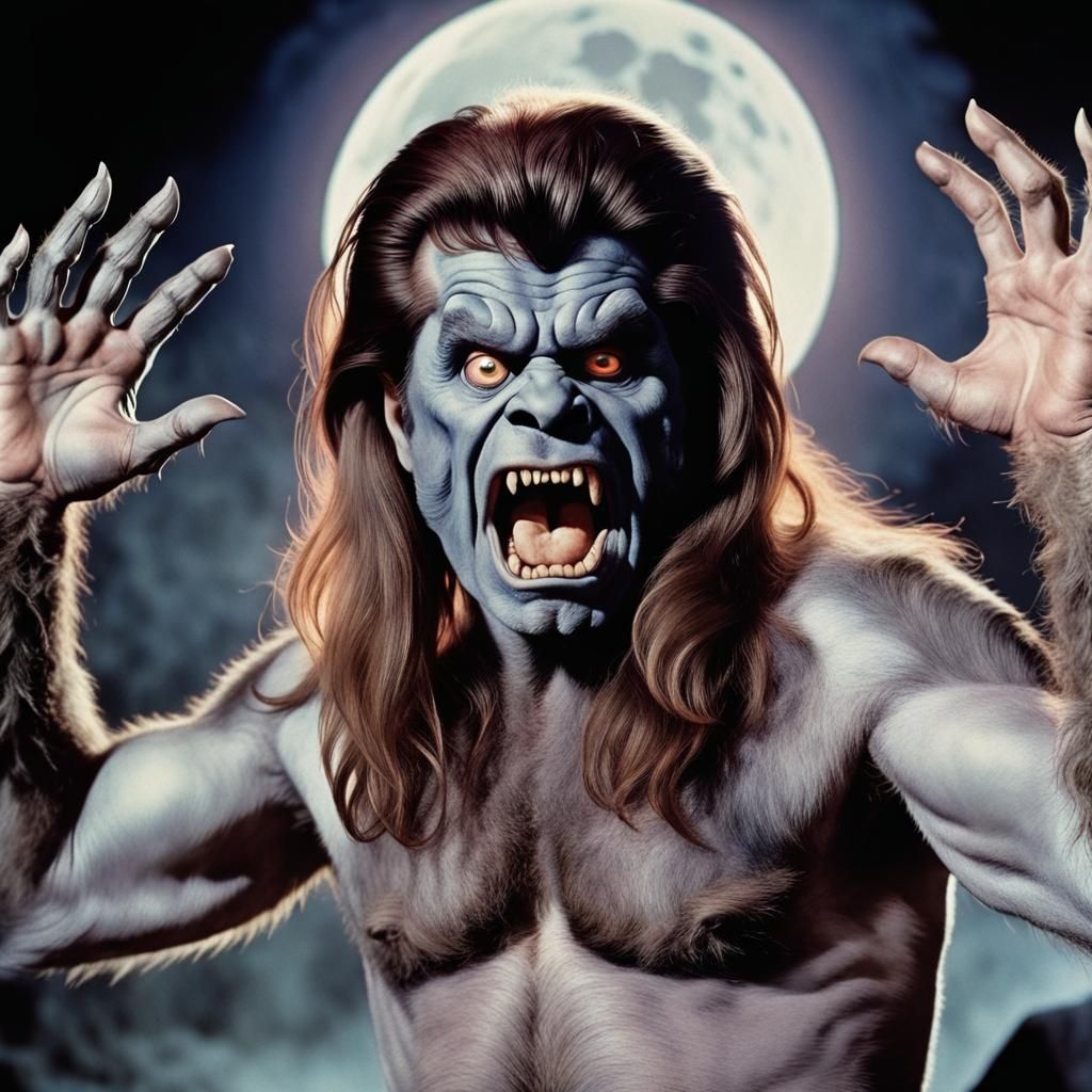 Ozzy Osbourne as the Wolfman in Retro Horror Style