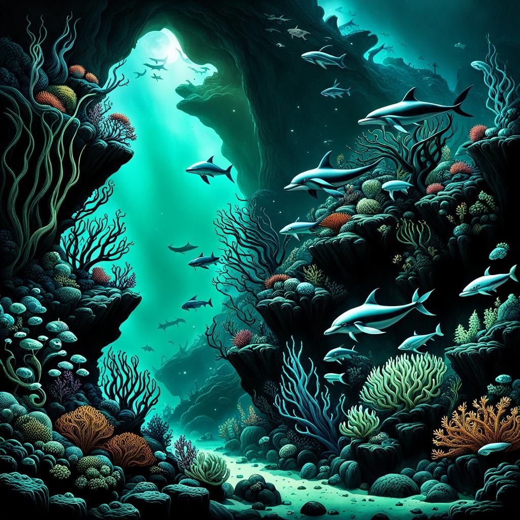 Epic Underwater World in Noctilucent Splendor