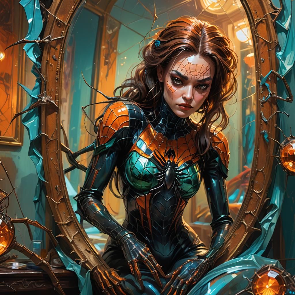 Spider Transformation: Greg Rutkowski Style Concept Art