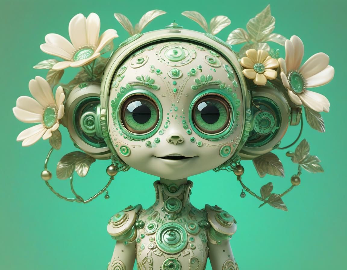 Minimalist Ethereal Creature: Maureen in Vaporwave Style