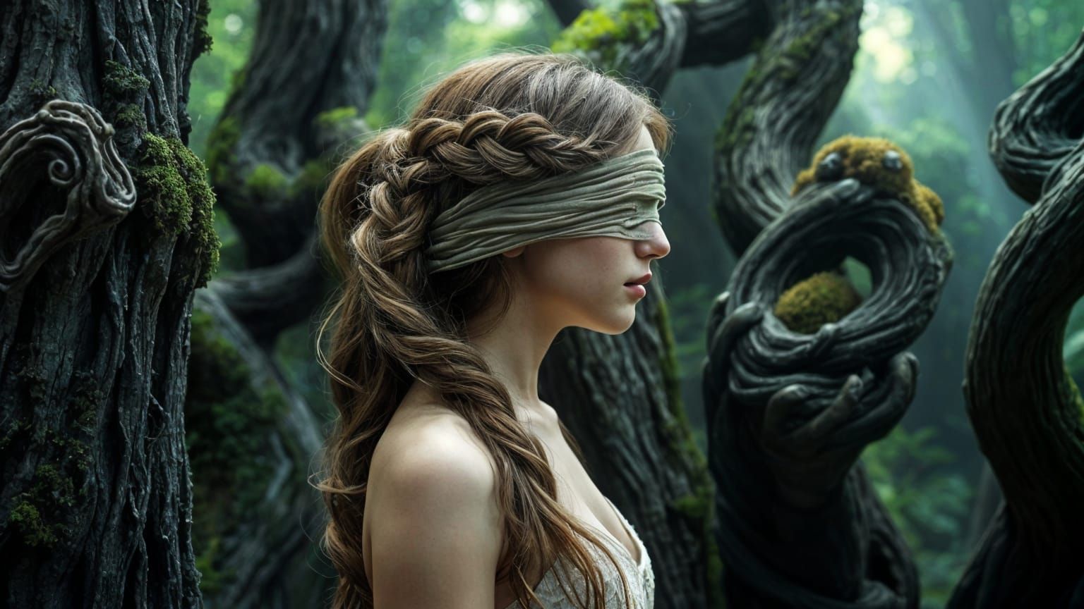 Ethereal Fantasy Scene in Surreal Digital Art