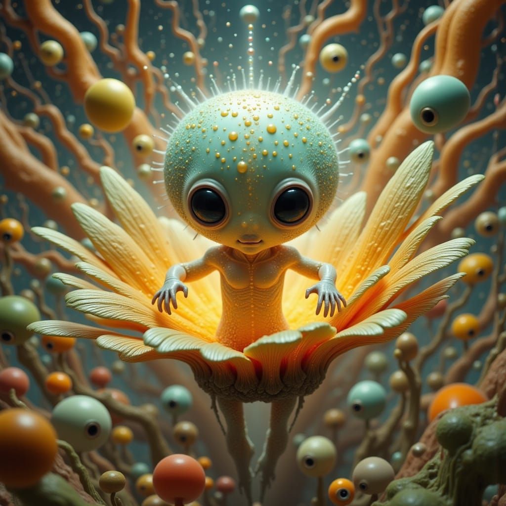 Ethereal Alien Bloom in Whimsical Flux
