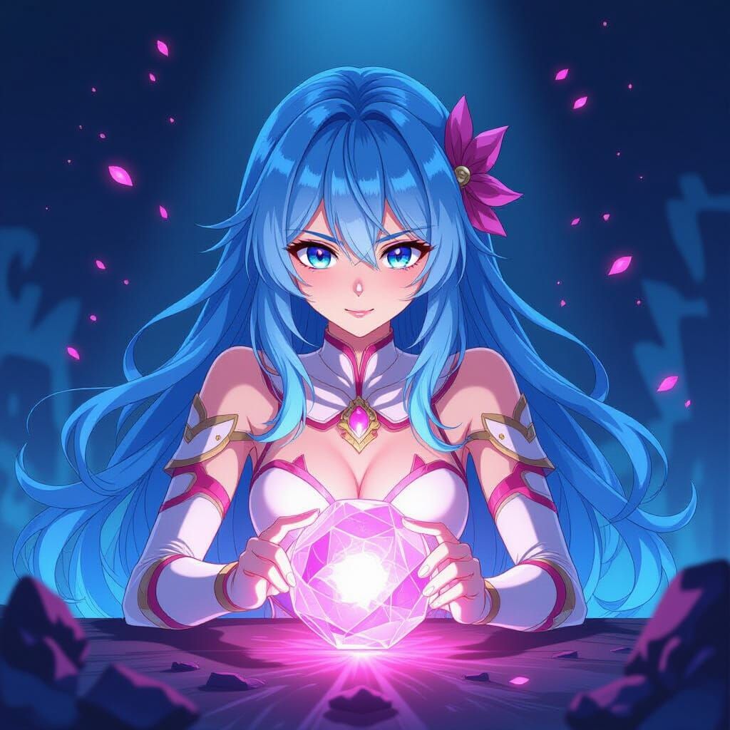 Beryllium Element in Flat Manga Anime Style