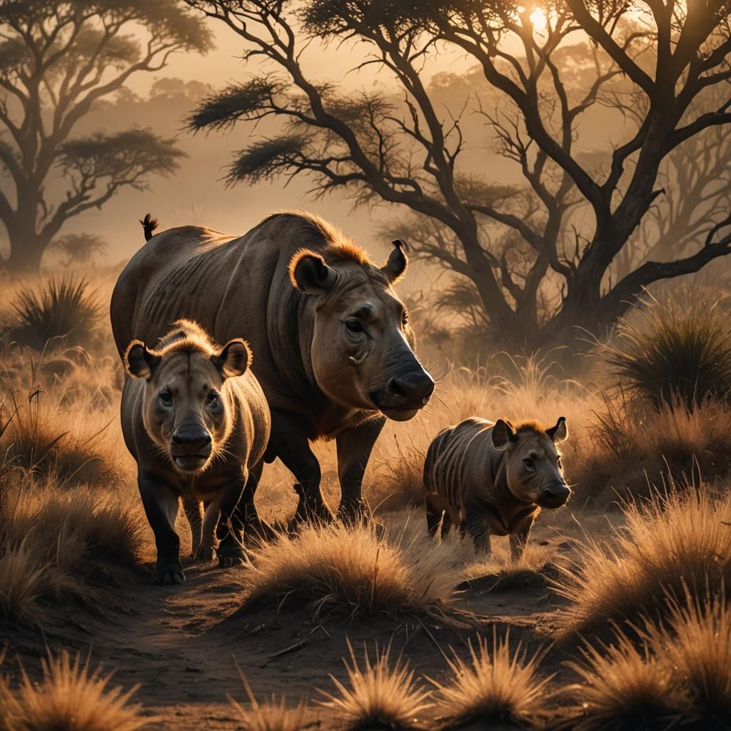 Cinematic Wildlife: Timon and Pumba at Sunset