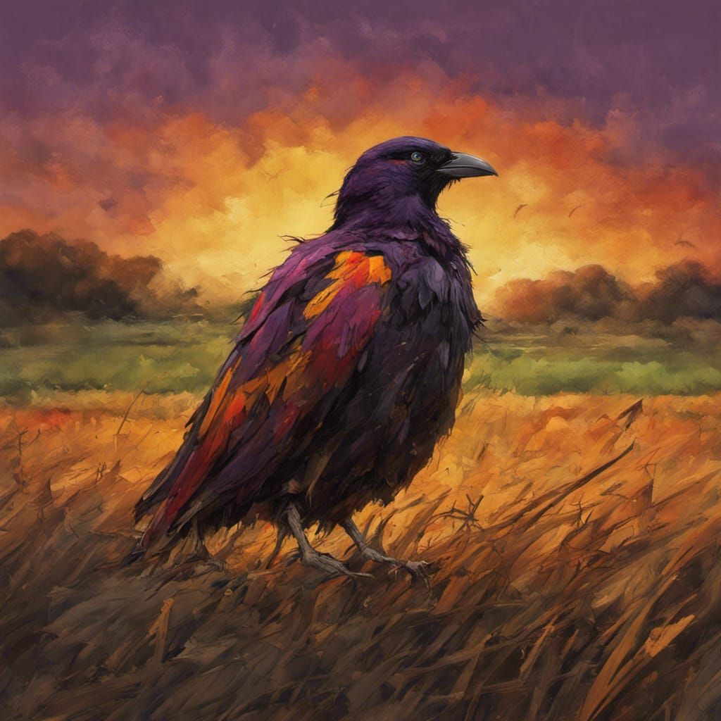 Haunted Scarecrow in a Colorful Agricultural Field