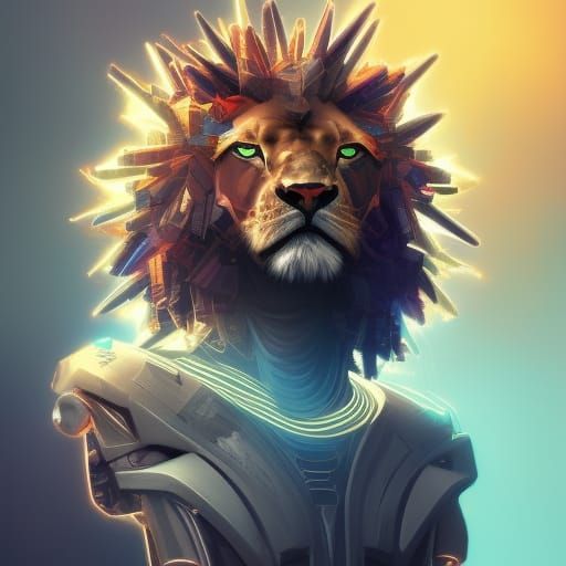 Cyberpunk lion