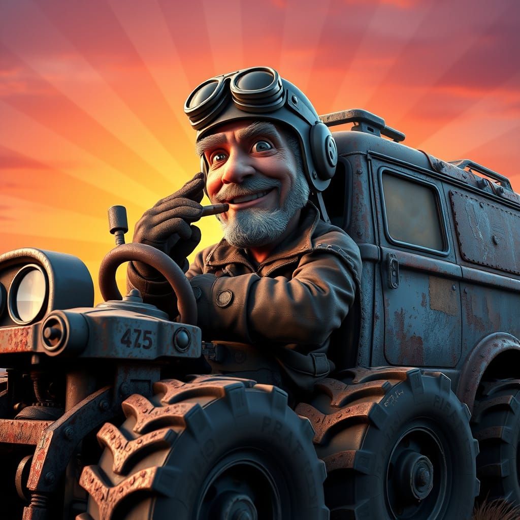 Grizzled Survivor Cruises Mad Max-Inspired Wreck in the Post...