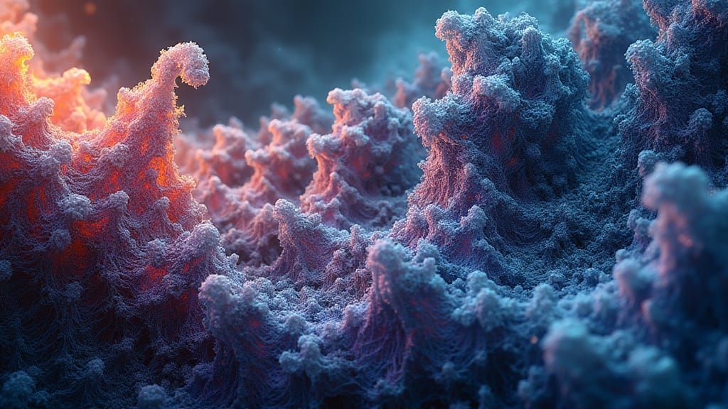 Abstract Fractal Vector Art with Vibrant Iridescent Energy