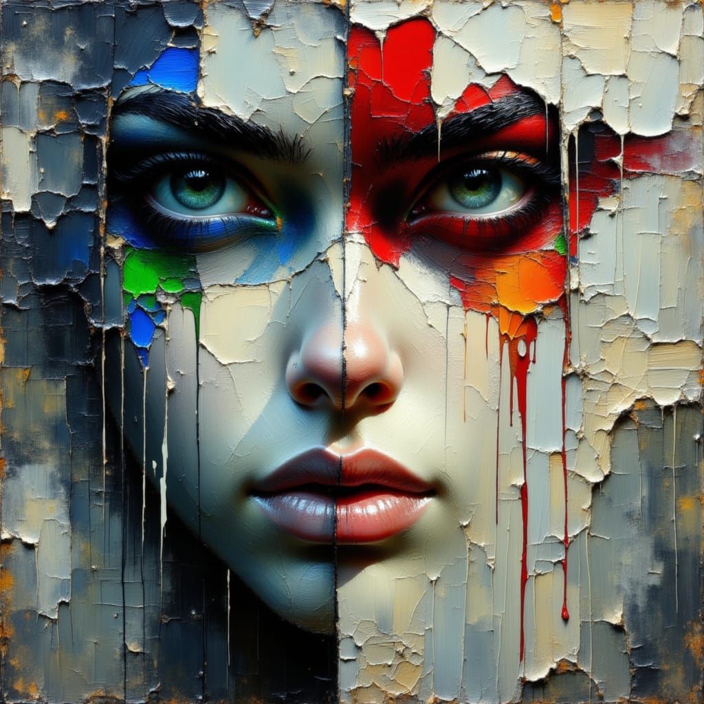 Expressive Human Portrait in Abstract Brushstrokes