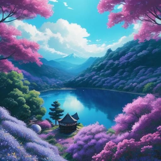 Totoro at Nighttime Festival: Manga Illustration