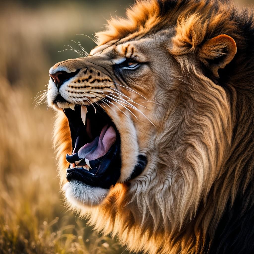 Roaring Lion: A Colorful Display of Dominance