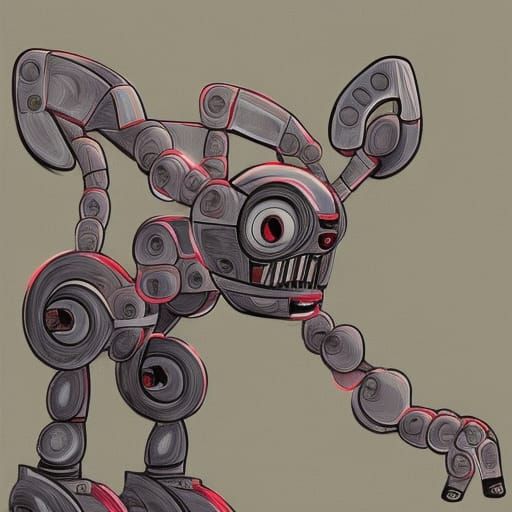 Robot Dog in a Lovecraftian Style