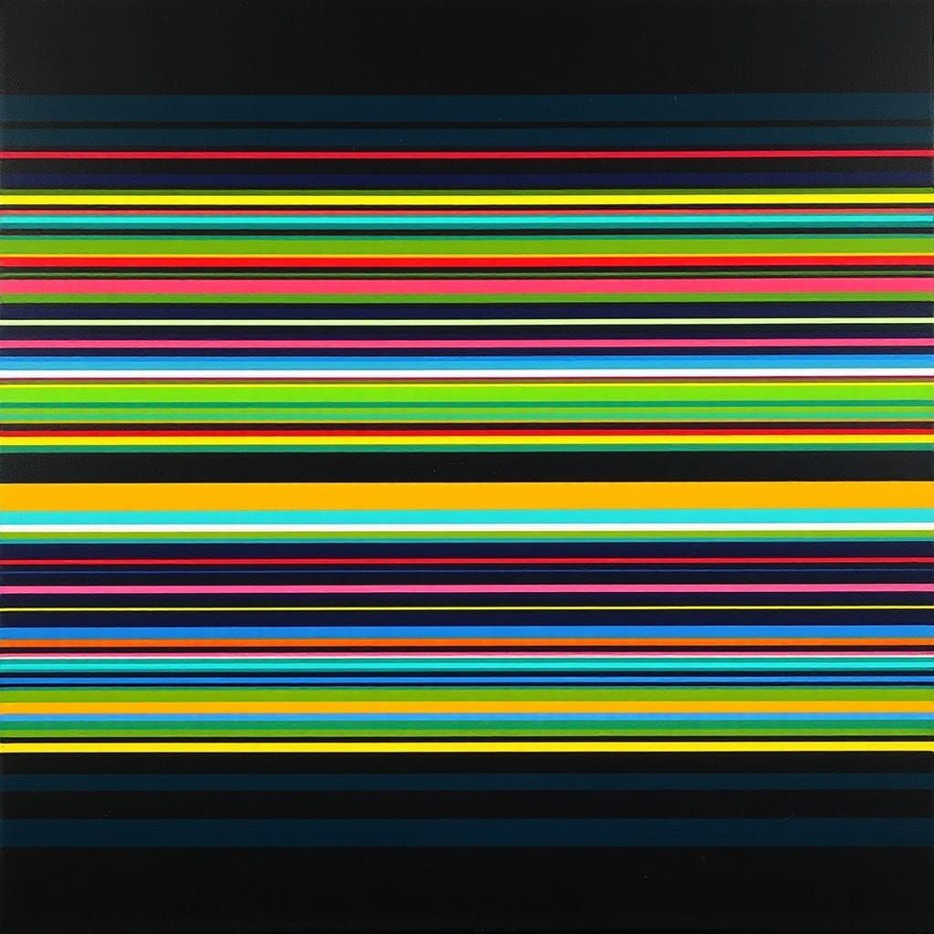 Neon Pop Art: Abstract Geometric Modern Oil Painting