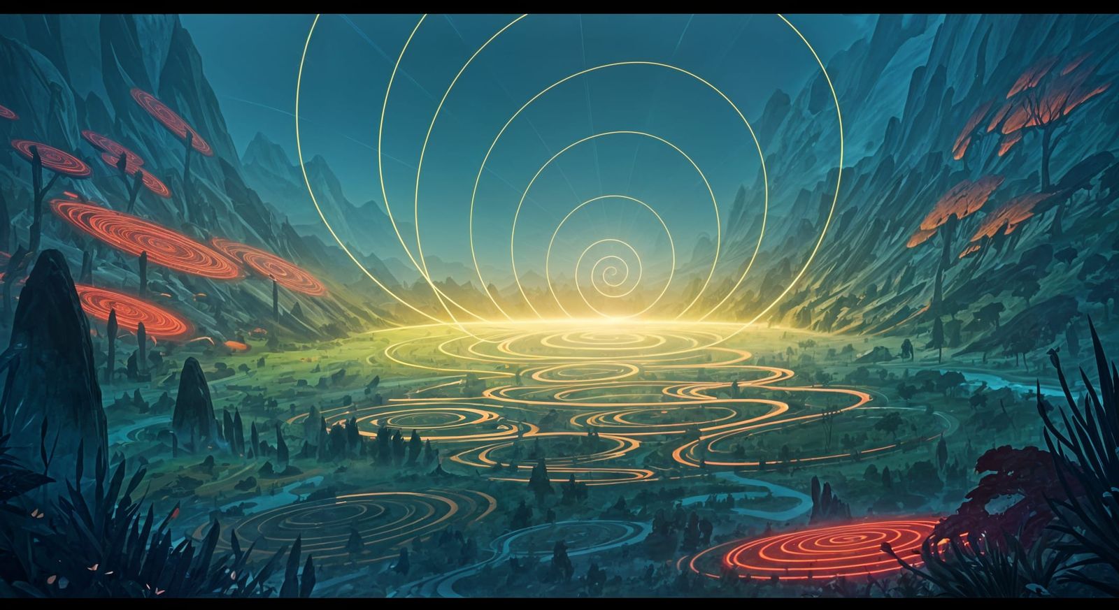 Harmonization Cascade Concept Art in Anime Style