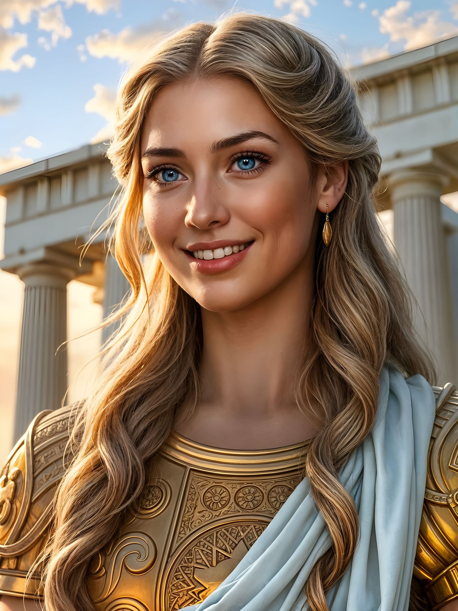 Ethereal Goddess Athena in Ultra-Realistic Portrait