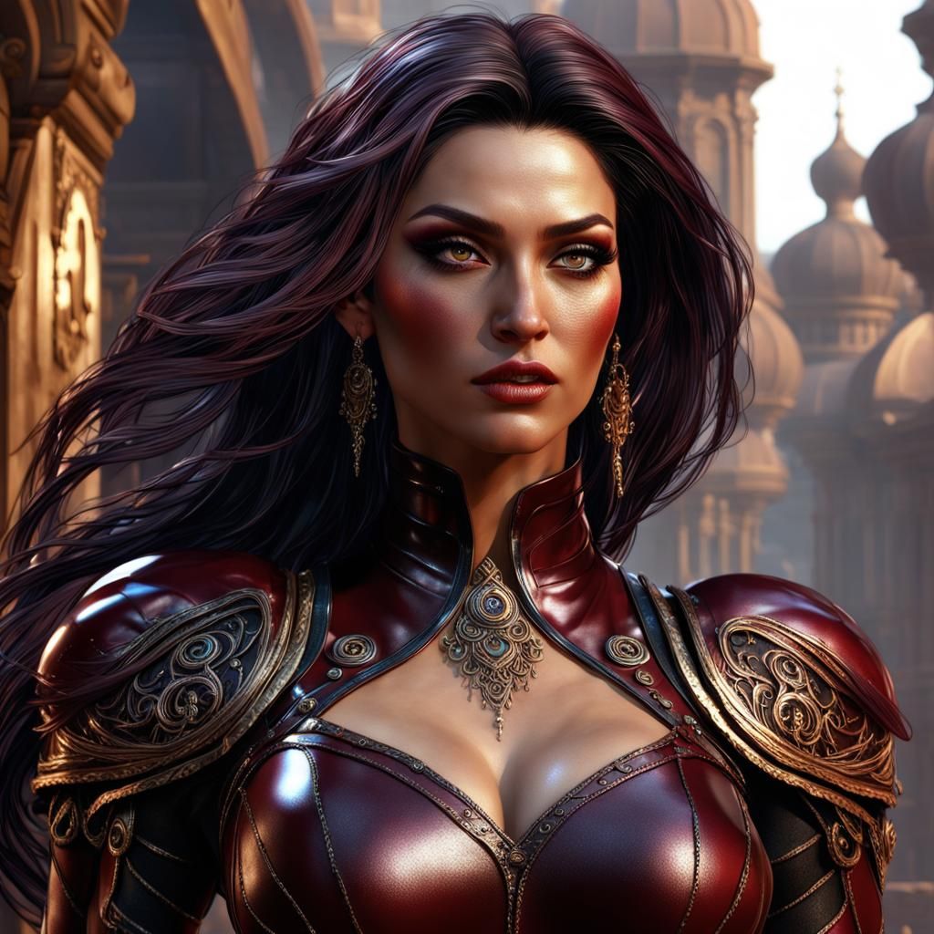 Beautiful Tunisian Woman in Latex, Digital Art