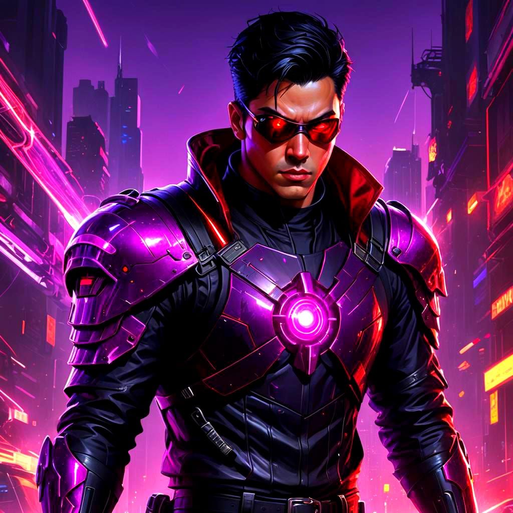 Armored Supervillain with Laser Cannon Arm