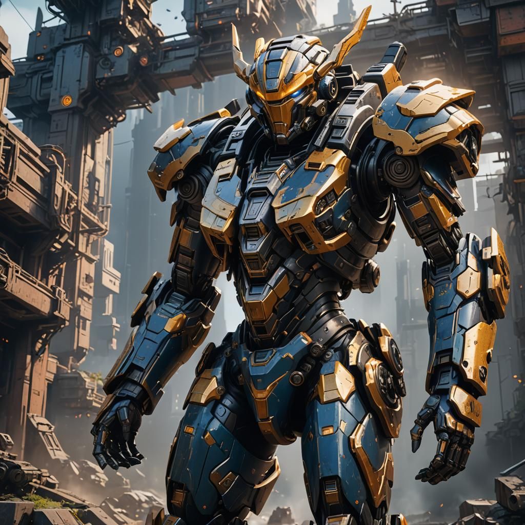 Valkyrie Mech Suit in Detailed Matte Painting Style
