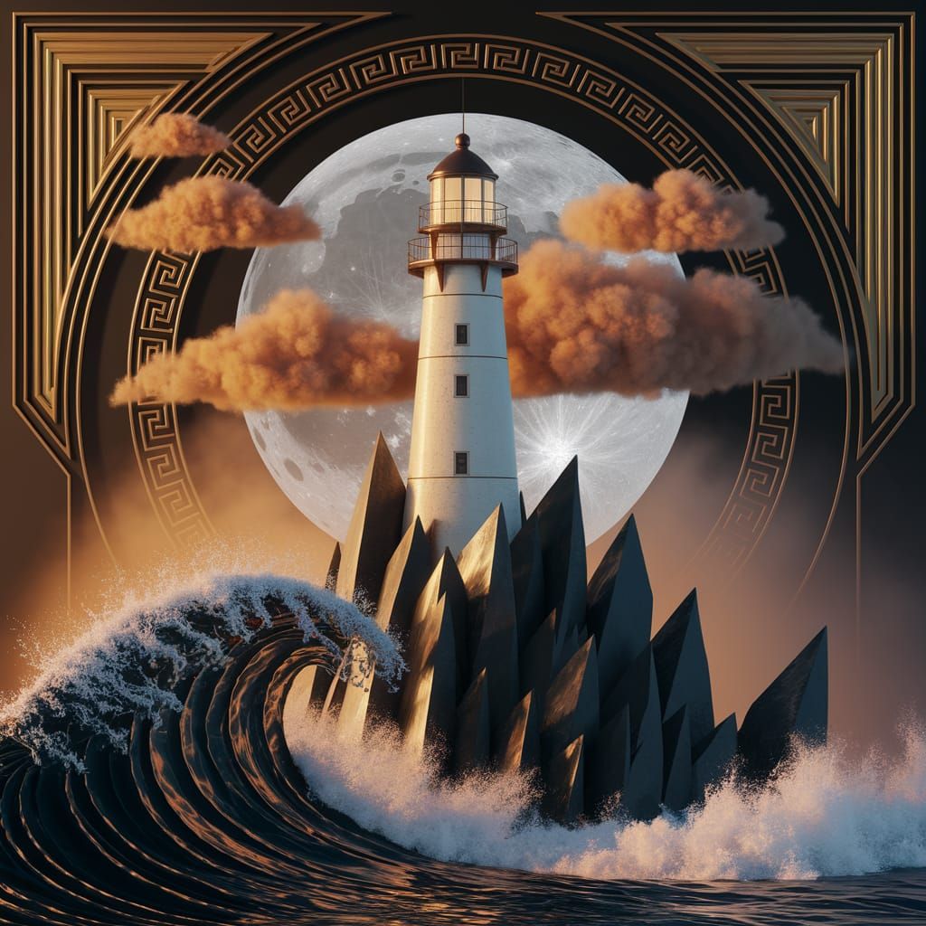 Greek Key Lighthouse