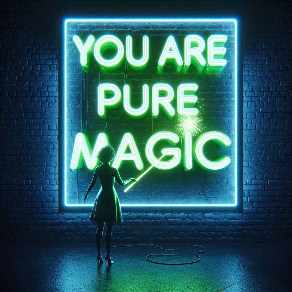 Hyperrealistic Neon Sign: You Are Pure Magic