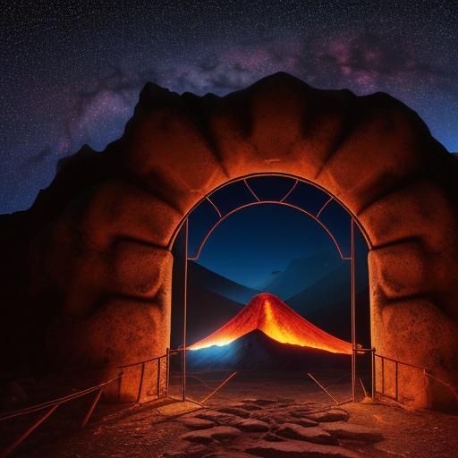 Volcanic Portal to a Starry Expanse