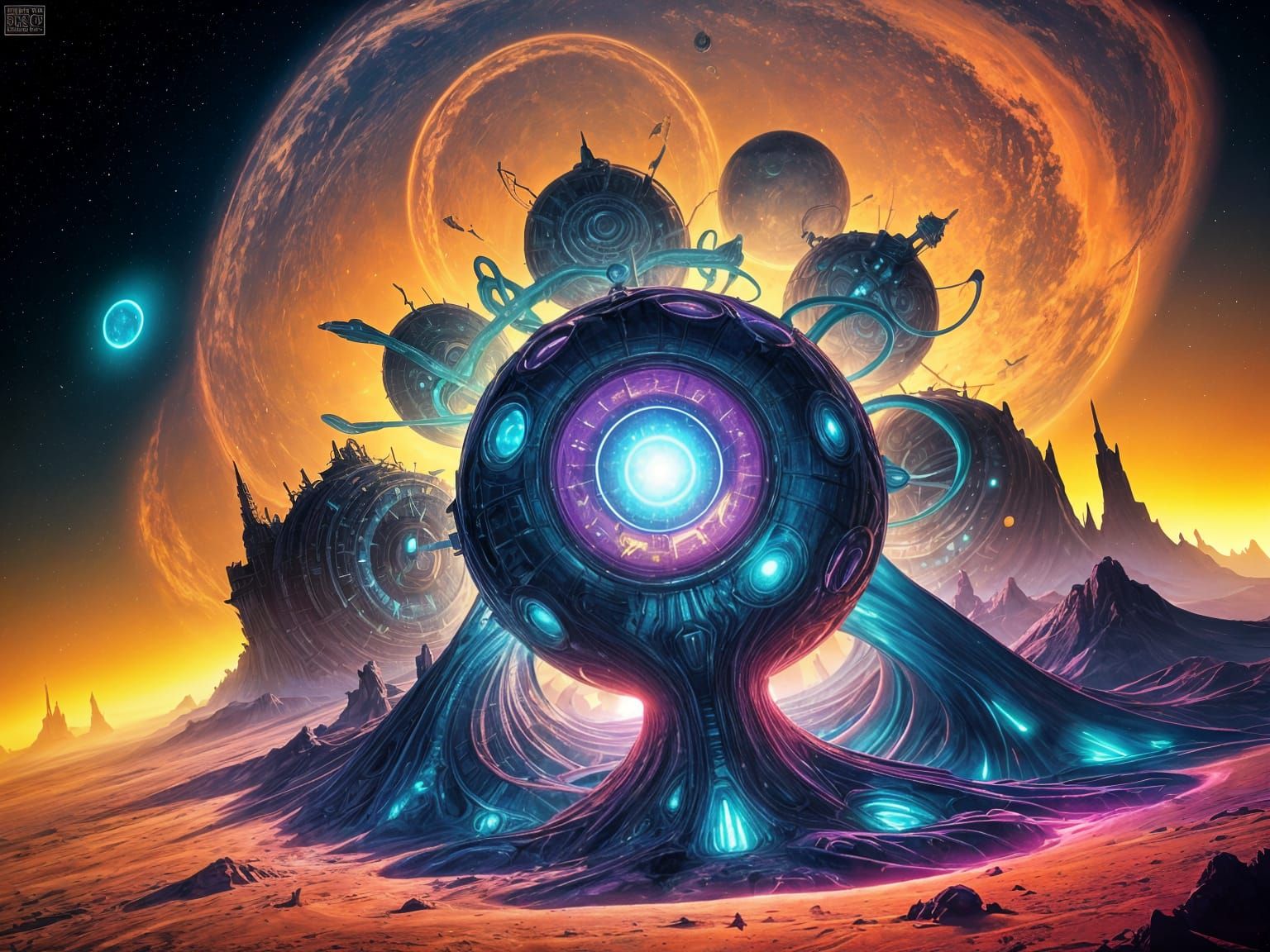 Dead Alien God Carcass in Space: Sci-Fi Art