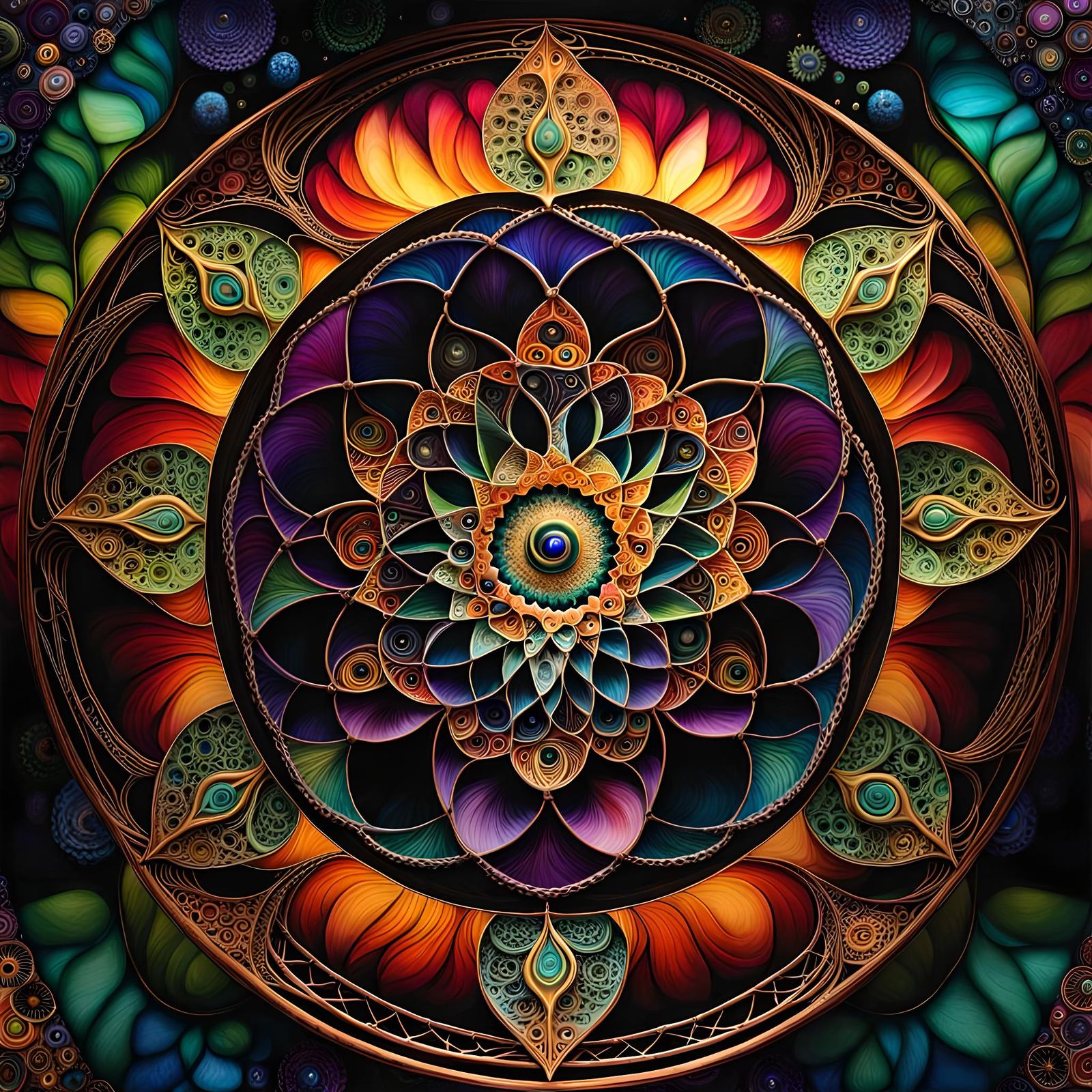 Sacred Geometry Seed of Life in Alcohol Ink