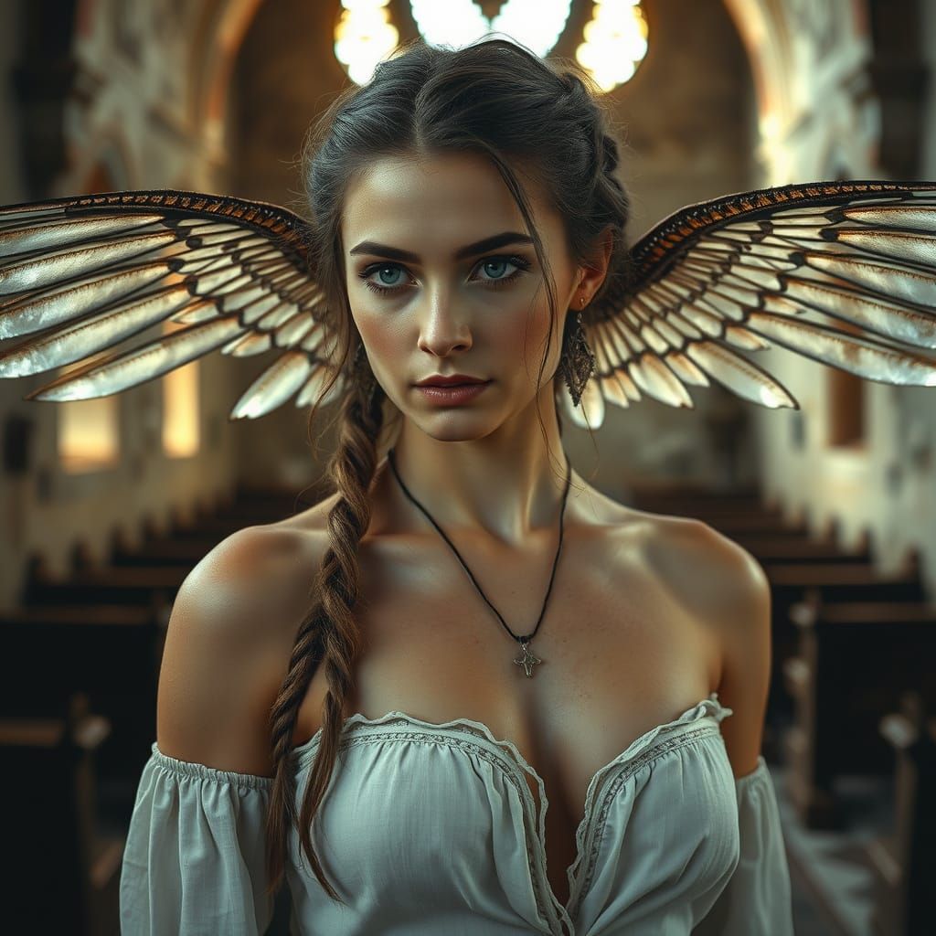 Romanian Woman in Chapel with Ornithopter