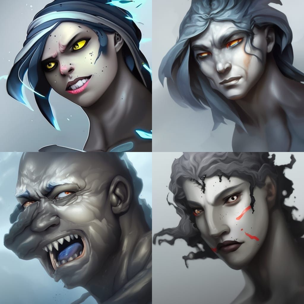 Earth Genasi Portrait in Hyperdetailed Style
