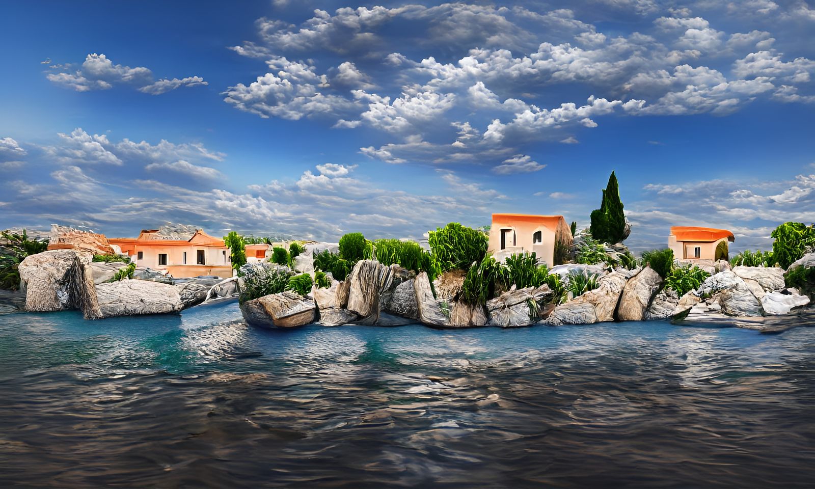 Photorealistic Mediterranean Landscape of Trogir in 16K