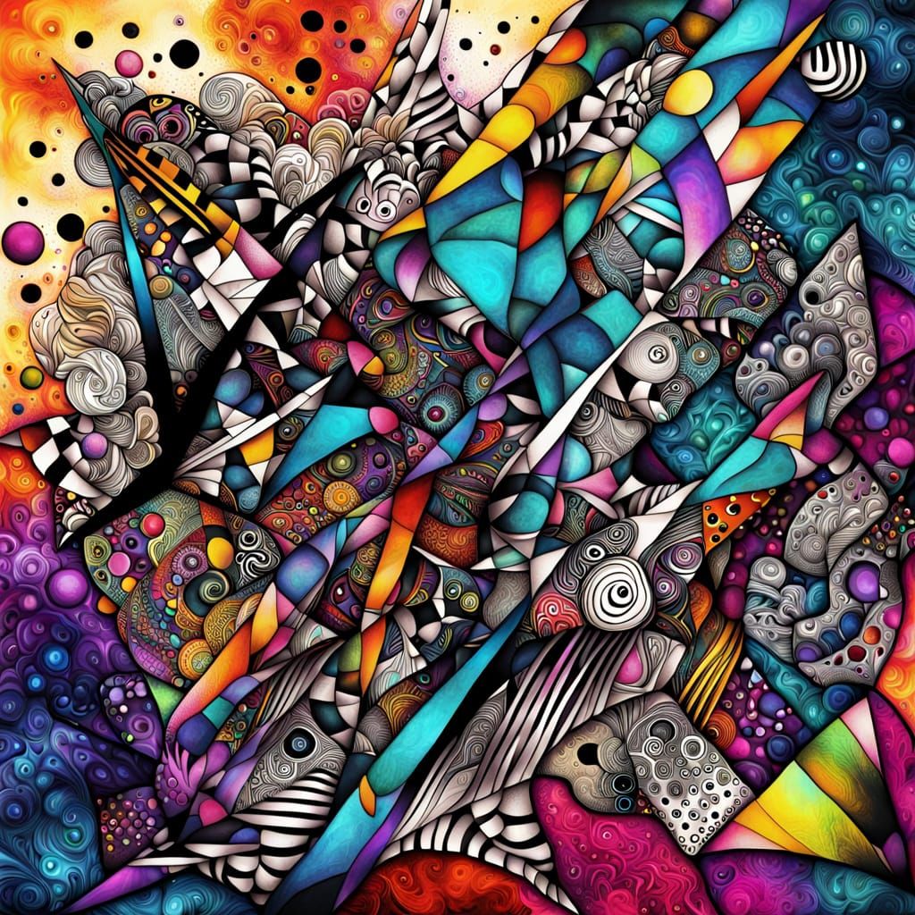 AI Birth: Abstract Geometric Shapes in Vibrant Colors