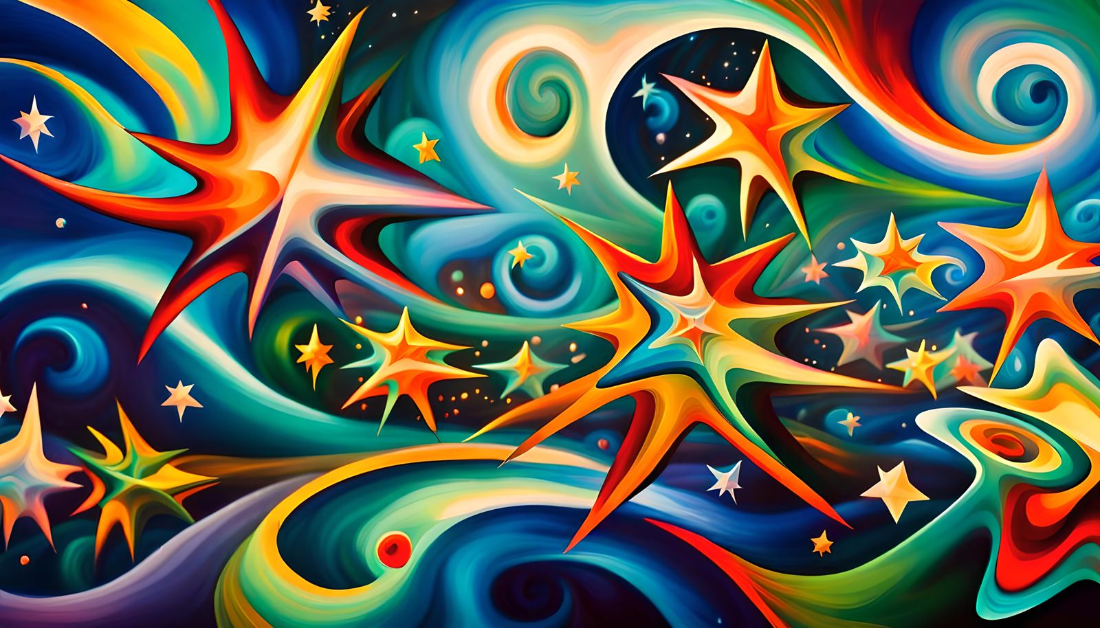 Iridescent Stars in Electro Magnetic Plasma Maelstrom