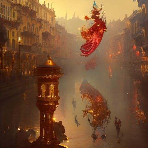Verona Carnival: Gold and Ruby Art, Detailed Lighting