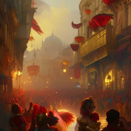 Verona Carnival in Gold and Ruby Style