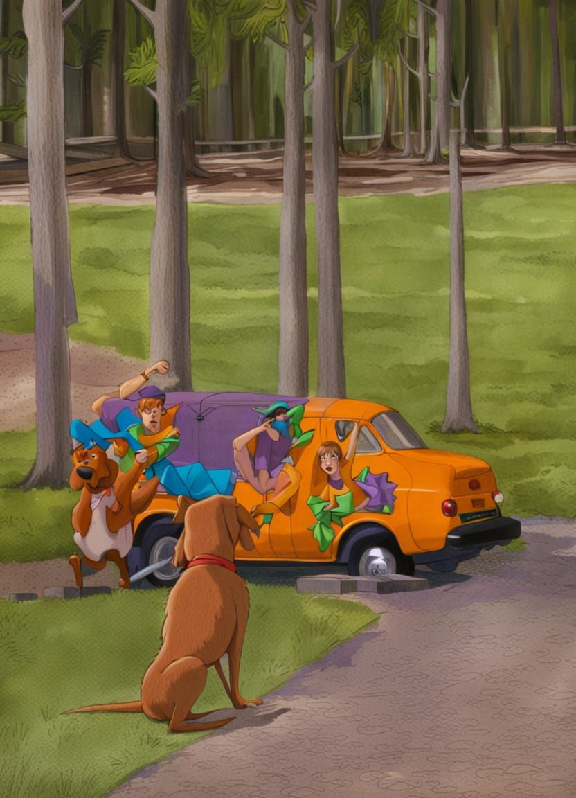 Simple Cartoon Rendering of Scooby Doo