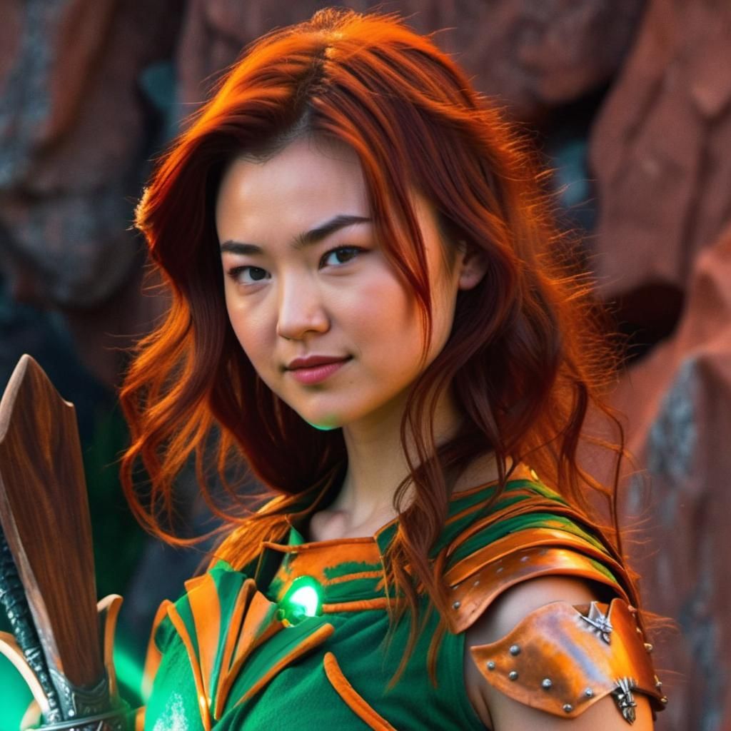 Cinematic Portrait of a Druid Woman in Armor