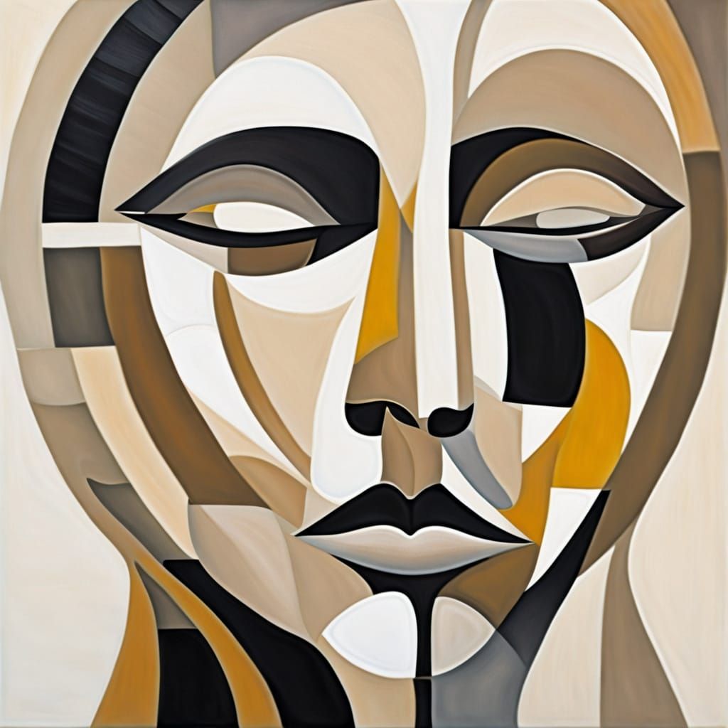 Abstract Figure Portrait in Neutral Tones