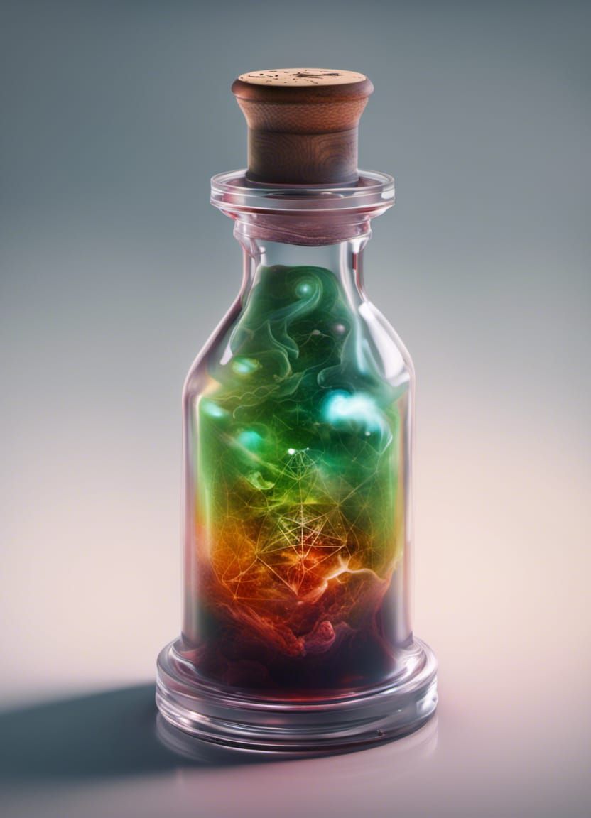 Detailed Magical Potion in Elegant Vial