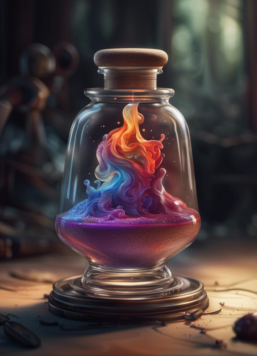 Detailed Magical Potion in Glass Vial