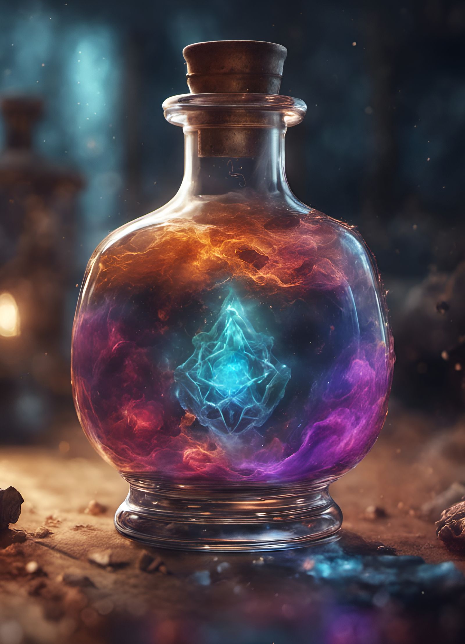 Detailed Magical Potion in Glass Vial