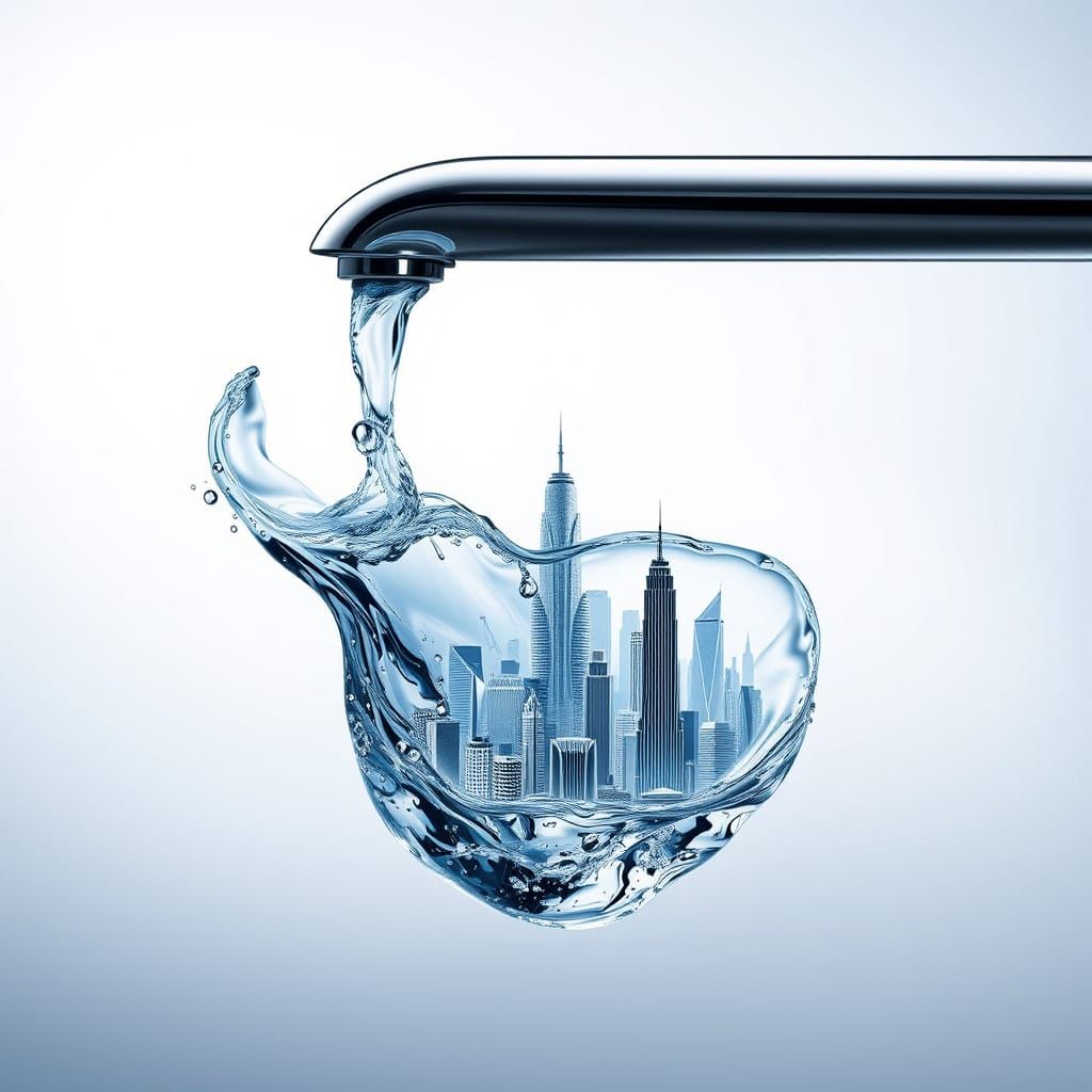 Sleek Tap Unleashes Futuristic City in Crystal-Clear Water