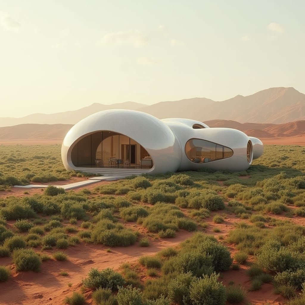 Eco-Friendly Futuristic Homestead with 10 Bedrooms on Mars
